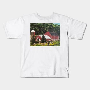 Cows by the Barn Kids T-Shirt